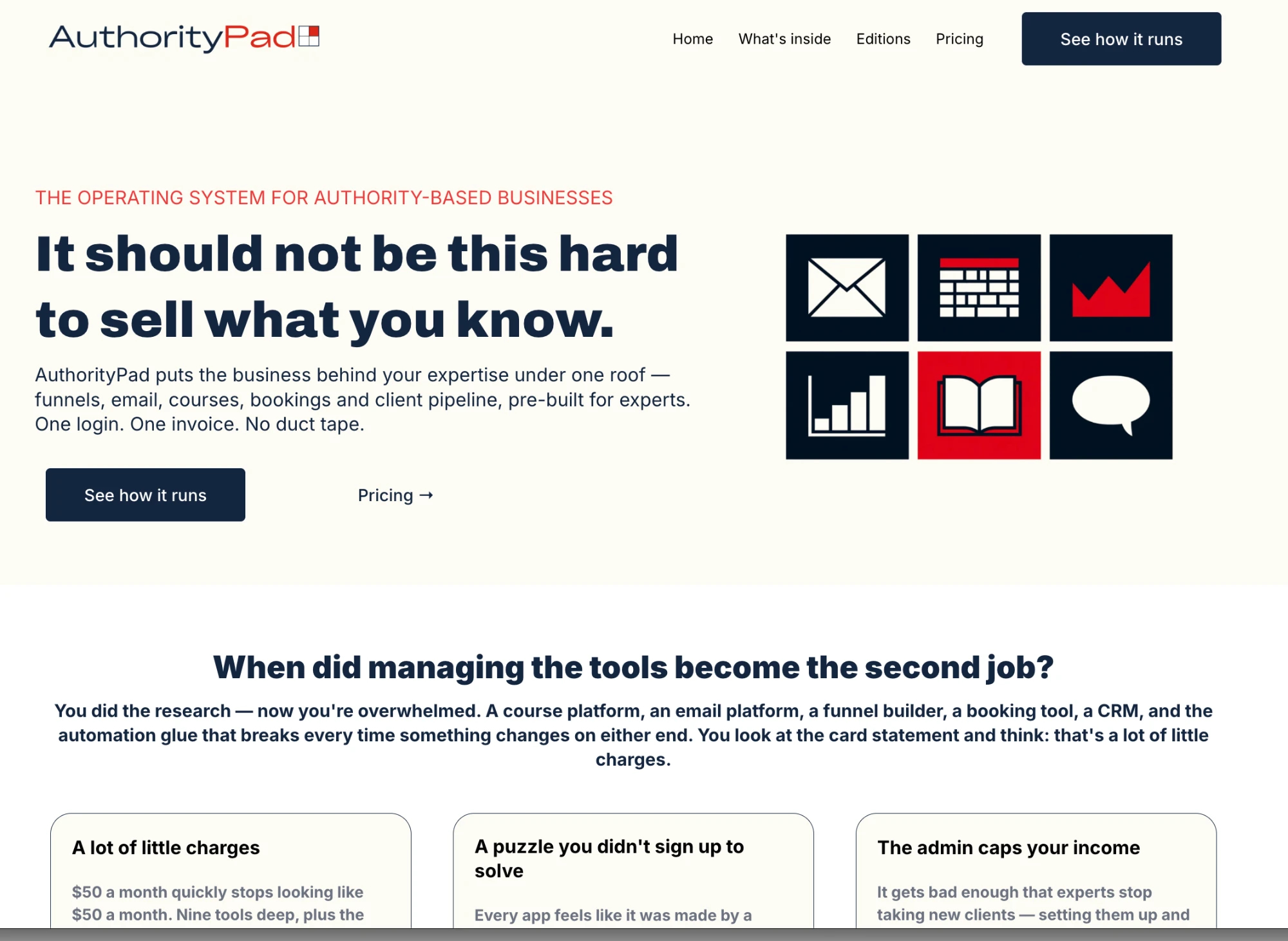 Screenshot of the AuthorityPad website
