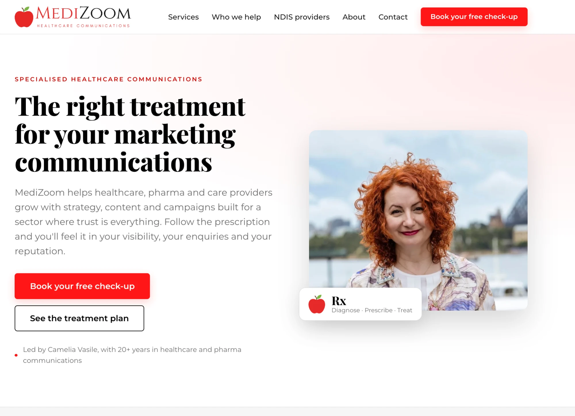 Screenshot of the MediZoom website