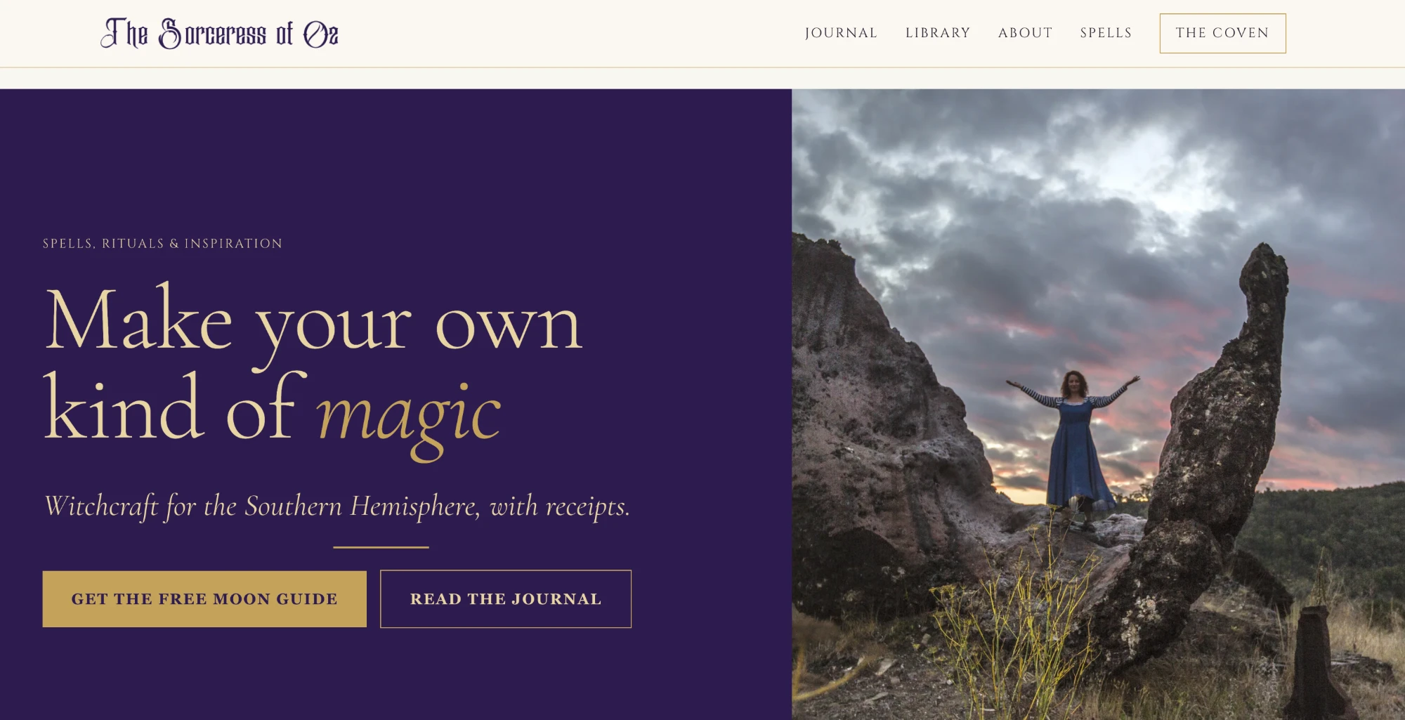Screenshot of the The Sorceress of Oz website